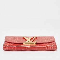 Louis Vuitton Orange Alligator Leather Vivienne LV Long Wallet