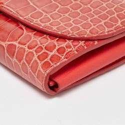Louis Vuitton Orange Alligator Leather Vivienne LV Long Wallet