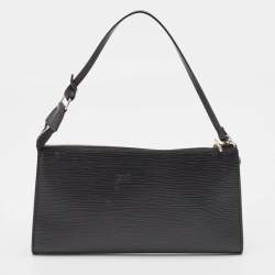 Pre Owned Louis Vuitton Black Epi Leather Pochette Accessoires Bag