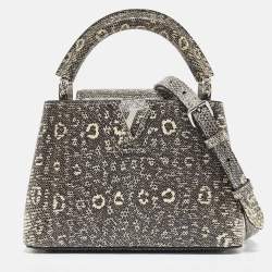 Pre Owned Louis Vuitton Grey Lizard Capucines Mini Bag