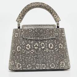 Pre Owned Louis Vuitton Grey Lizard Capucines Mini Bag