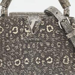 Pre Owned Louis Vuitton Grey Lizard Capucines Mini Bag