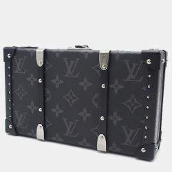 Louis Vuitton Black Monogram Eclipse Canvas Wallet Trunk Clutch Bag