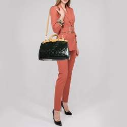 Pre Owned Louis Vuitton Bleu Nuit Monogram Vernis Brea MM Bag