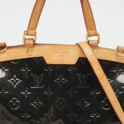 Pre Owned Louis Vuitton Bleu Nuit Monogram Vernis Brea MM Bag