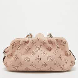 Pre Owned Louis Vuitton Magnolia Monogram Mahina Leather Scala Mini Pouch Bag