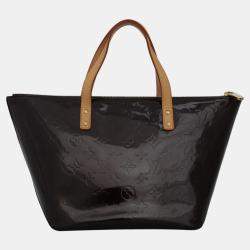 مملوكة مسبقًا Louis Vuitton Wine Monogram Vernis Leather Bellevue Bag 