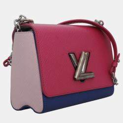 Pre Owned Louis Vuitton Soft Pink, Pink, Blue Epi Leather Twist MM Bag 