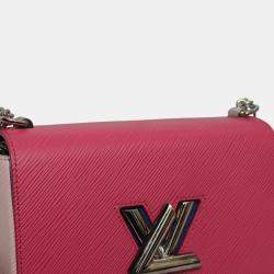 Pre Owned Louis Vuitton Soft Pink, Pink, Blue Epi Leather Twist MM Bag 