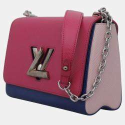 Pre Owned Louis Vuitton Soft Pink, Pink, Blue Epi Leather Twist MM Bag 