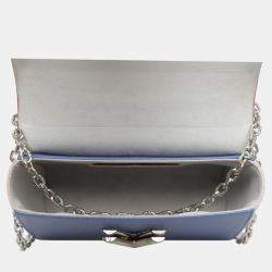 Pre Owned Louis Vuitton Soft Pink, Pink, Blue Epi Leather Twist MM Bag 