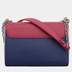 Pre Owned Louis Vuitton Soft Pink, Pink, Blue Epi Leather Twist MM Bag 