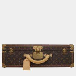 Louis Vuitton Brown Monogram Canvas Bisten 55 Luggage Bag 