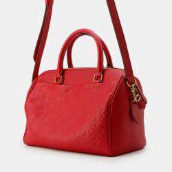 Louis Vuitton scarlet Monogram Empreinte Leather Speedy Bandouliere Size 25