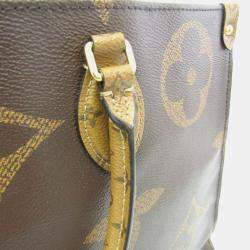 Louis Vuitton Beige Brown Monogram Reverse On The Go GM Shoulder Bag