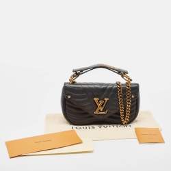 Louis Vuitton Black Leather Chain New Wave MM Bag