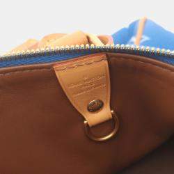 Louis Vuitton Blue Leather Speedy Bandouliere 25 Boston Bag