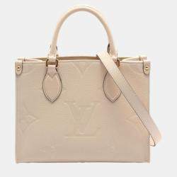 Louis Vuitton Leather Monogram Empreinte Ivory On The Go Pm Handbag