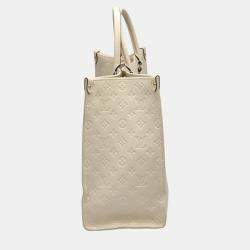 Louis Vuitton On The Go Gm Monogram Shoulder Empreinte Beige Tote Bag