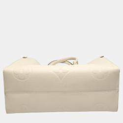 Louis Vuitton On The Go Gm Monogram Shoulder Empreinte Beige Tote Bag