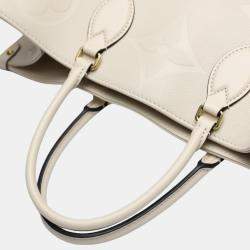 Louis Vuitton On The Go Gm Monogram Shoulder Empreinte Beige Tote Bag