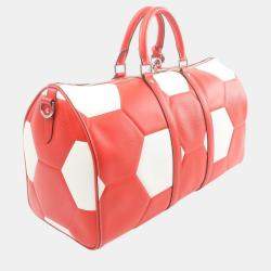 Louis Vuitton Keepall Bandouliere 50 Epi Boston Leather Red White Bag