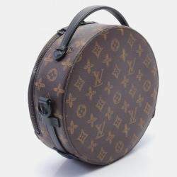 Pre Owned Louis Vuitton Brown Black Wheel Box Coated Canvas Leather Monogram Shoulder Bag