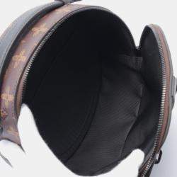 Pre Owned Louis Vuitton Brown Black Wheel Box Coated Canvas Leather Monogram Shoulder Bag