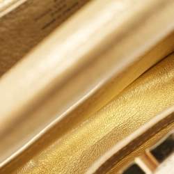 Pre Owned Louis Vuitton Gold Leather and Sequins Capucines Mini Bag