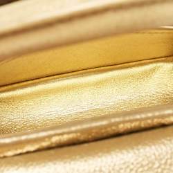 Pre Owned Louis Vuitton Gold Leather and Sequins Capucines Mini Bag