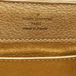 Pre Owned Louis Vuitton Gold Leather and Sequins Capucines Mini Bag