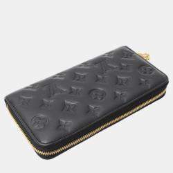 Louis Vuitton Black Leather Monogram Zippy Wallet