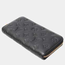 Louis Vuitton Black Leather Monogram Zippy Wallet