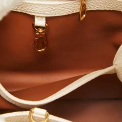 Pre Owned Louis Vuitton Blanc Shearling and Taurillon Leather Capucines BB Bag