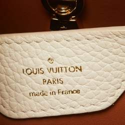 Pre Owned Louis Vuitton Blanc Shearling and Taurillon Leather Capucines BB Bag