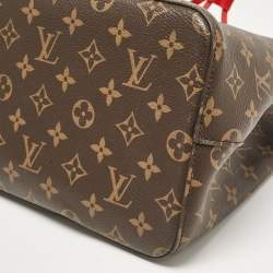 Pre Owned Louis Vuitton Coquelicot Red Monogram Canvas NeoNoe MM Bag