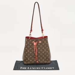 Pre Owned Louis Vuitton Coquelicot Red Monogram Canvas NeoNoe MM Bag