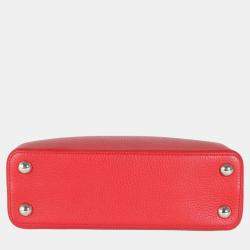 Louis Vuitton Red Python-Trimmed Taurillon Capucines BB Bag