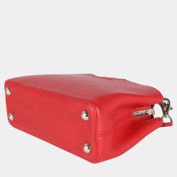 Louis Vuitton Red Python-Trimmed Taurillon Capucines BB Bag