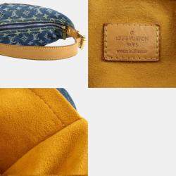 Pre Owned Louis Vuitton Monogram Denim Baggy GM Blue Gold bag