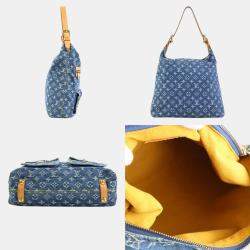 Pre Owned Louis Vuitton Monogram Denim Baggy GM Blue Gold bag