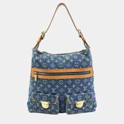 Pre Owned Louis Vuitton Monogram Denim Baggy GM Blue Gold bag