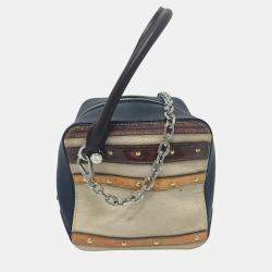 Louis Vuitton Black/Beige Chain Hand Bag