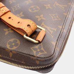 Louis Vuitton Coated Canvas Leather Brown Soft Trunk PM Monogram Shoulder Bag