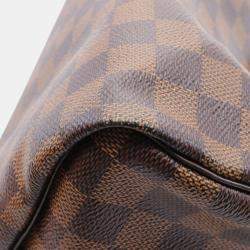 Louis Vuitton Coated Canvas Leather Damier Brown Speedy Bandouliere 30 Handbag