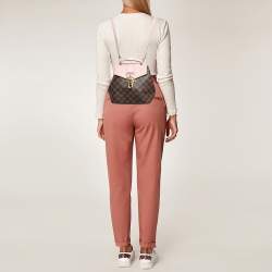 Pre Owned Louis Vuitton Magnolia Pink Damier Ebene Canvas Clapton Backpack