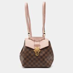 Pre Owned Louis Vuitton Magnolia Pink Damier Ebene Canvas Clapton Backpack