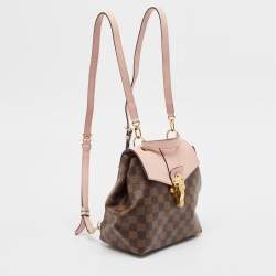 Pre Owned Louis Vuitton Magnolia Pink Damier Ebene Canvas Clapton Backpack