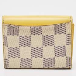 Louis Vuitton Jaune Pale Leather and Damier Azur Canvas Zoe Wallet