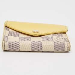 Louis Vuitton Jaune Pale Leather and Damier Azur Canvas Zoe Wallet